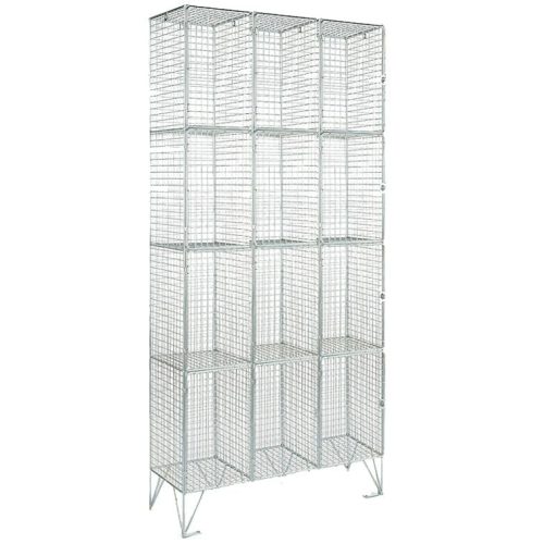 Wire mesh locker - 4 doors NEST OF THREE - SD-WM3804D-N3