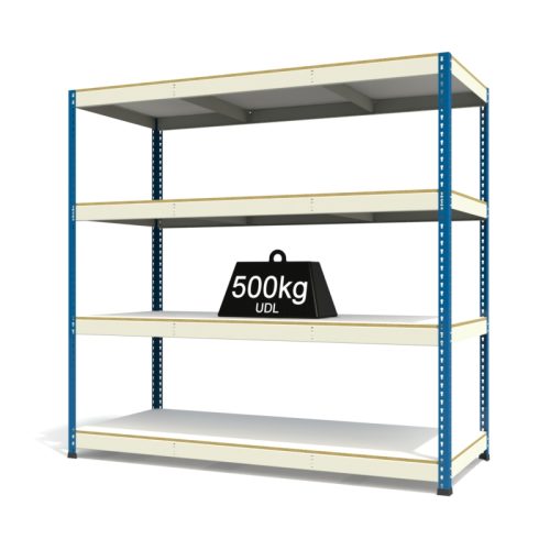 RAX1 White and Blue with Melamine Shelves