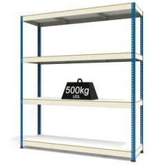 RAX1 White and Blue with Melamine Shelves