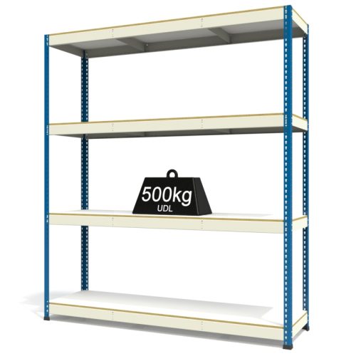 RAX1 White and Blue with Melamine Shelves