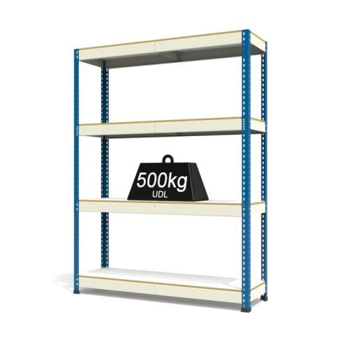 RAX1 White and Blue with Melamine Shelves