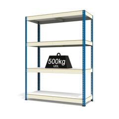 RAX1 White and Blue with Melamine Shelves