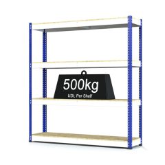 RAX 1 - Heavy Duty Racking with 4 Levels - White and Blue