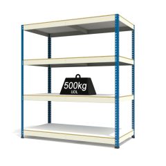 RAX1 White and Blue with Melamine Shelves