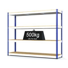 RAX 1 - Heavy Duty Racking with 4 Levels - White and Blue