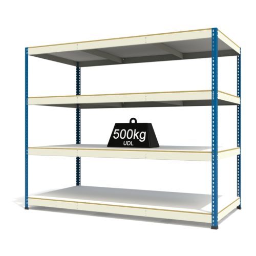 RAX1 White and Blue with Melamine Shelves