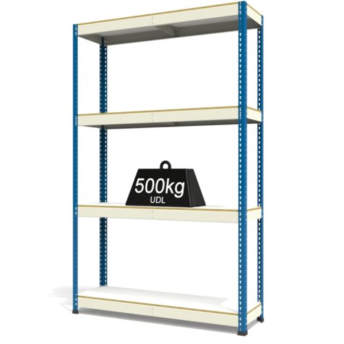 RAX1 White and Blue with Melamine Shelves