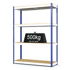 RAX 1 - Heavy Duty Racking with 4 Levels - White and Blue