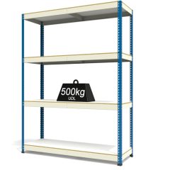 RAX1 White and Blue with Melamine Shelves