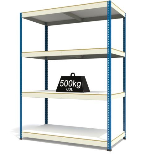 RAX1 White and Blue with Melamine Shelves