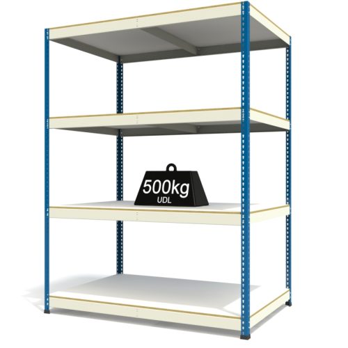 RAX1 White and Blue with Melamine Shelves