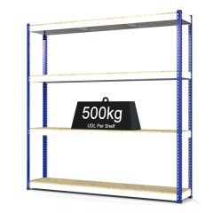 RAX 1 - Heavy Duty Racking with 4 Levels - White and Blue