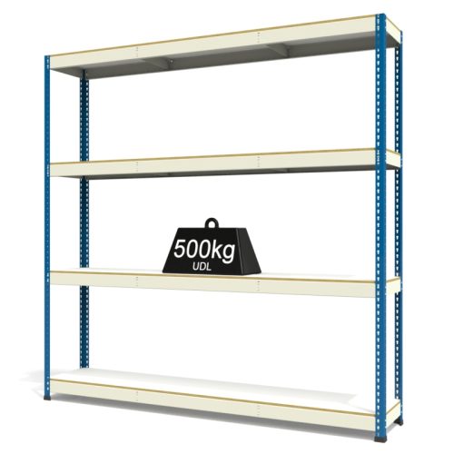 RAX1 White and Blue with Melamine Shelves