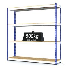 RAX 1 - Heavy Duty Racking with 4 Levels - White and Blue