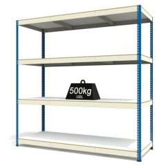 RAX1 White and Blue with Melamine Shelves