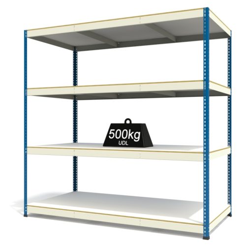 RAX1 White and Blue with Melamine Shelves