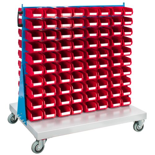 Double Sided Louvred Panel Trolley with Bins